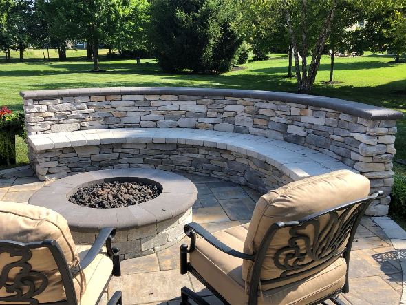 custom backyard fire feature